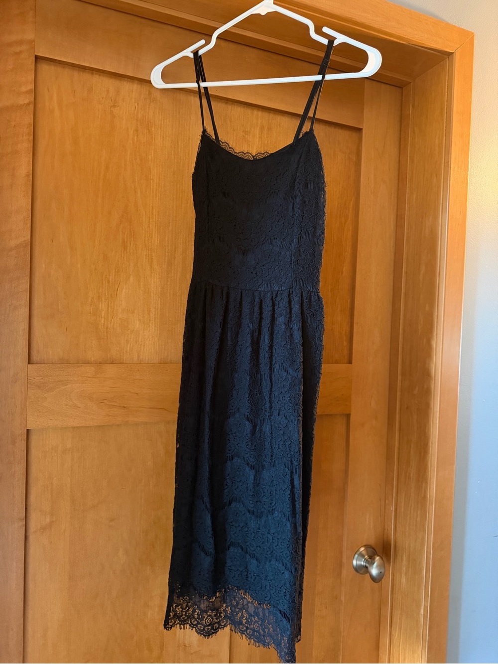 Monteau Los Angeles Black Lace Spaghetti Strap Dress (Size XXS)